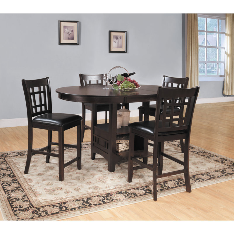 World Menagerie Araiza 5 Piece Counter Height Extendable Dining Set